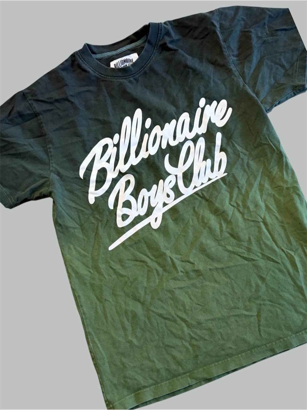 Billionaire Boys Club Green Gradient Script Logo Tee